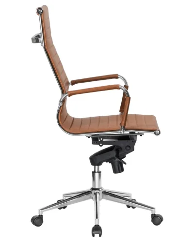 Офисное кресло для руководителей 101F-LMR CLARK, цвет светло-коричневый №321 Dobrin, коричневый/экокожа, ножки/металл/хром, размеры - 1090*1150***680*680 фото 3